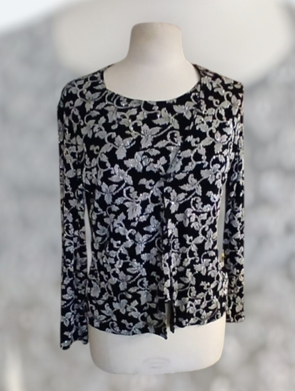 Connected Silver & Black Top